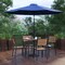 Flash Furniture Faux Teak 35" Table-Navy Umbrella-Base-4 Chairs XU-DG-810060364-UB19BNV-GG - alternate 1
